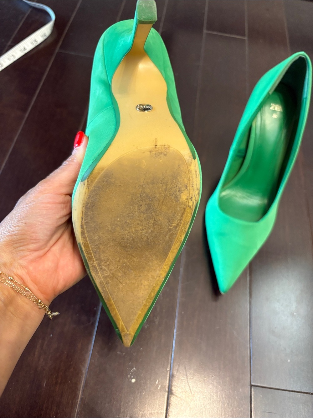 Zara Emerald Pointed-Toe Stiletto Pumps EU39 - Picture 3 of 7
